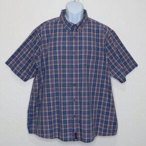 Wrangler* Men's Short Sleeve Button Down Curved Hem Chest Pocket Shirt~ Size XXL